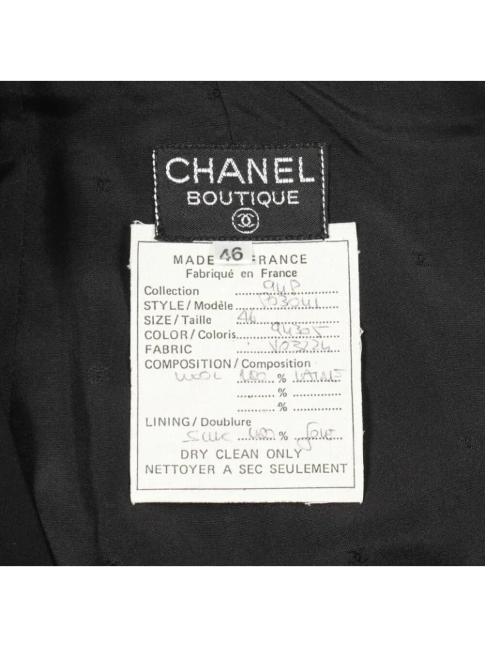 Chanel Skirt CC Logo Button BK Wool